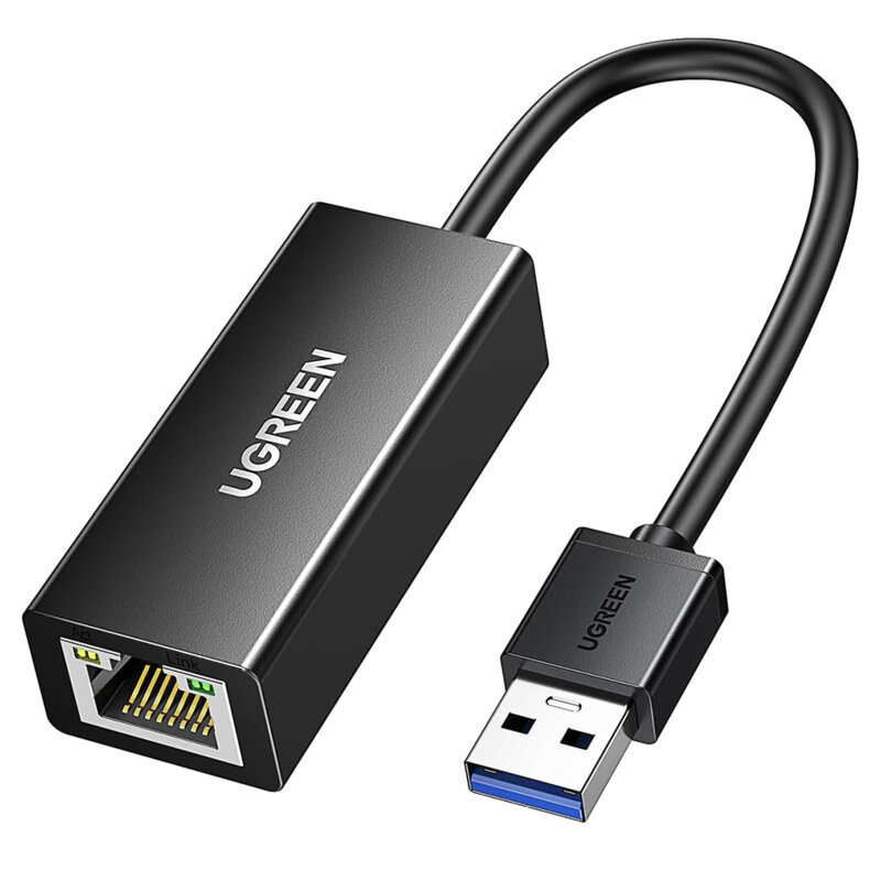 Adaptor retea USB la RJ45 cu LED Ugreen, 1000Mbps, negru, 20256