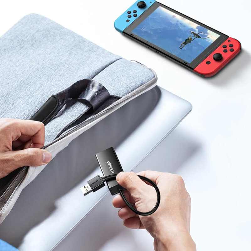 Adaptor retea USB la RJ45 cu LED Ugreen, 1000Mbps, negru, 20256