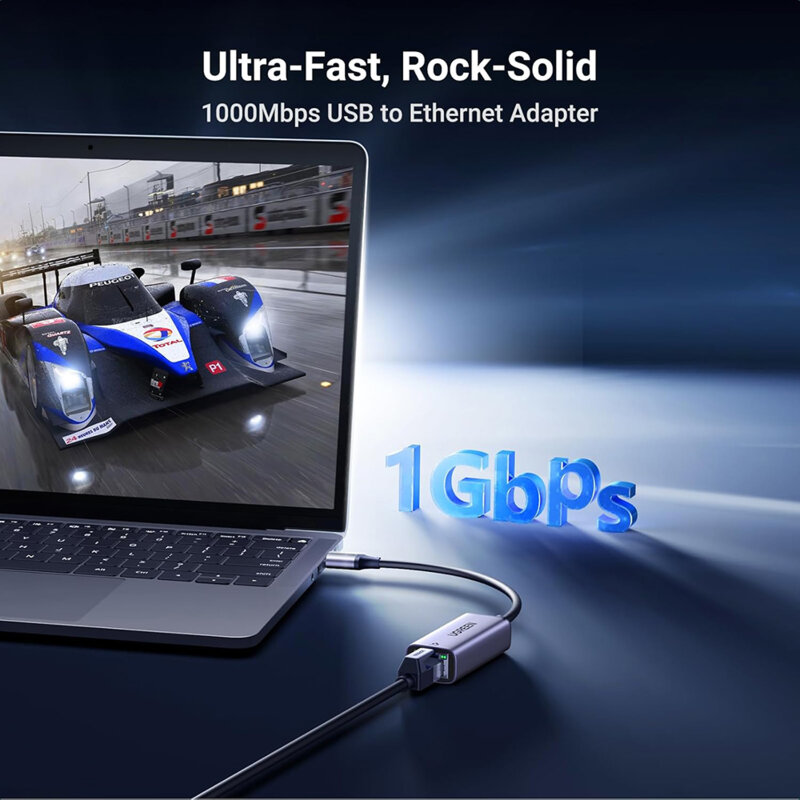 Adaptor internet USB la RJ45 Ugreen, 1000Mbps, 10cm, 50922