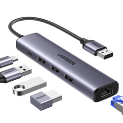 Adaptor internet USB la USB, RJ45 Ugreen, 1000Mbps, 60554