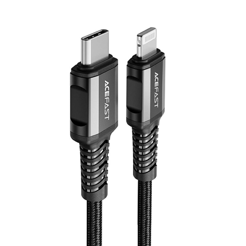 Cablu incarcare iPhone, 30W, 3A Acefast, C1-01, negru, 1.2m