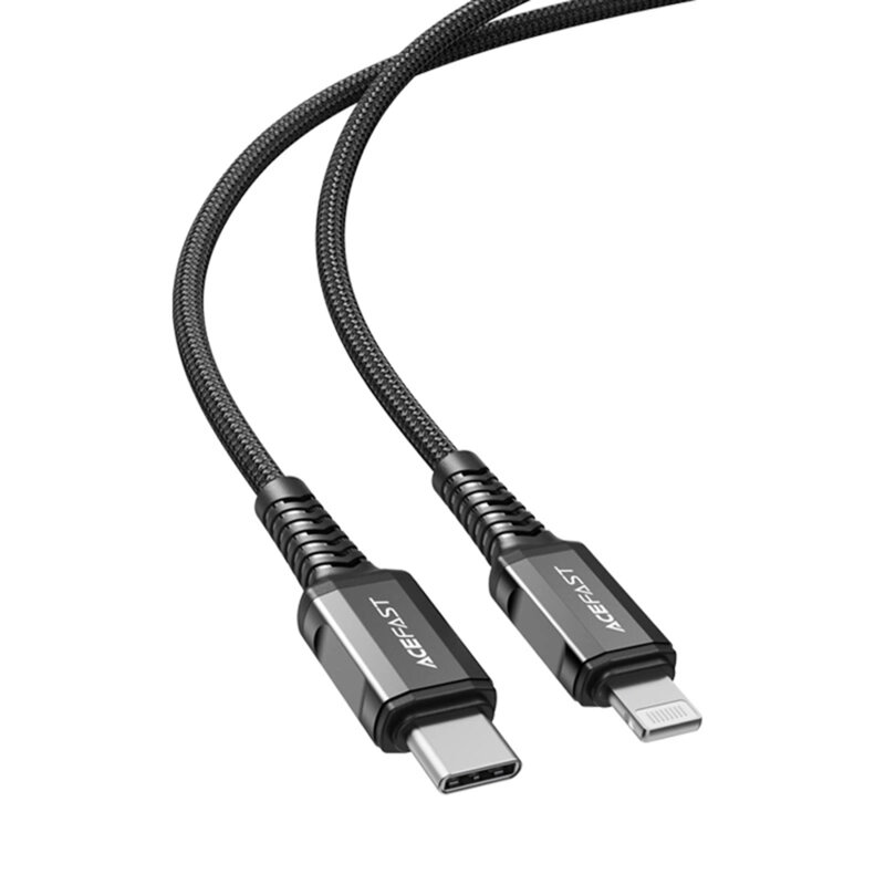 Cablu incarcare iPhone, 30W, 3A Acefast, C1-01, negru, 1.2m