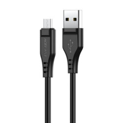 Cablu date USB la Micro-USB 2.4A Acefast, C3-09, negru, 1.2m