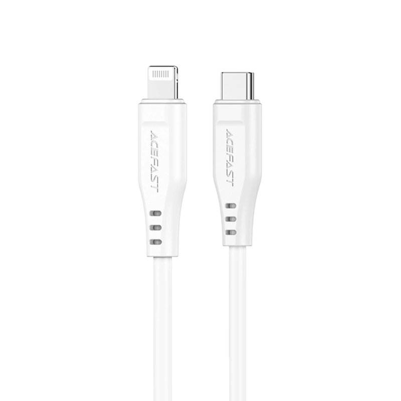 Cablu date Type-C, Lightning 3A Acefast, C3-01, alb, 1.2m