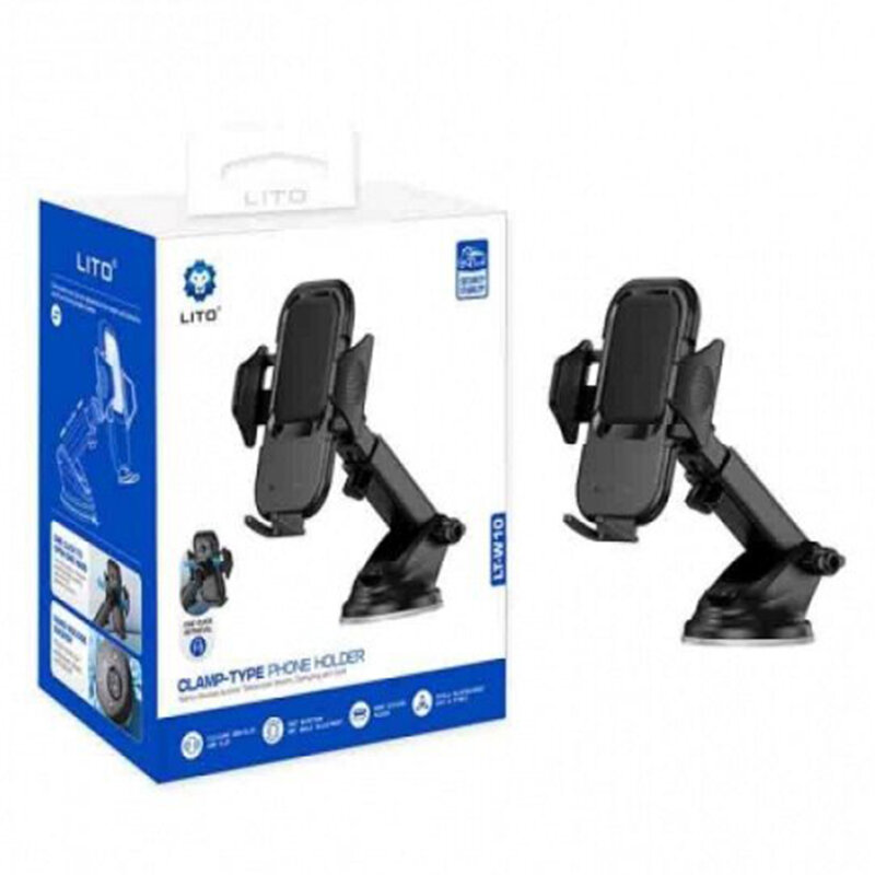 Suport auto pentru telefon universal, de bord Lito, gri, LT-W10