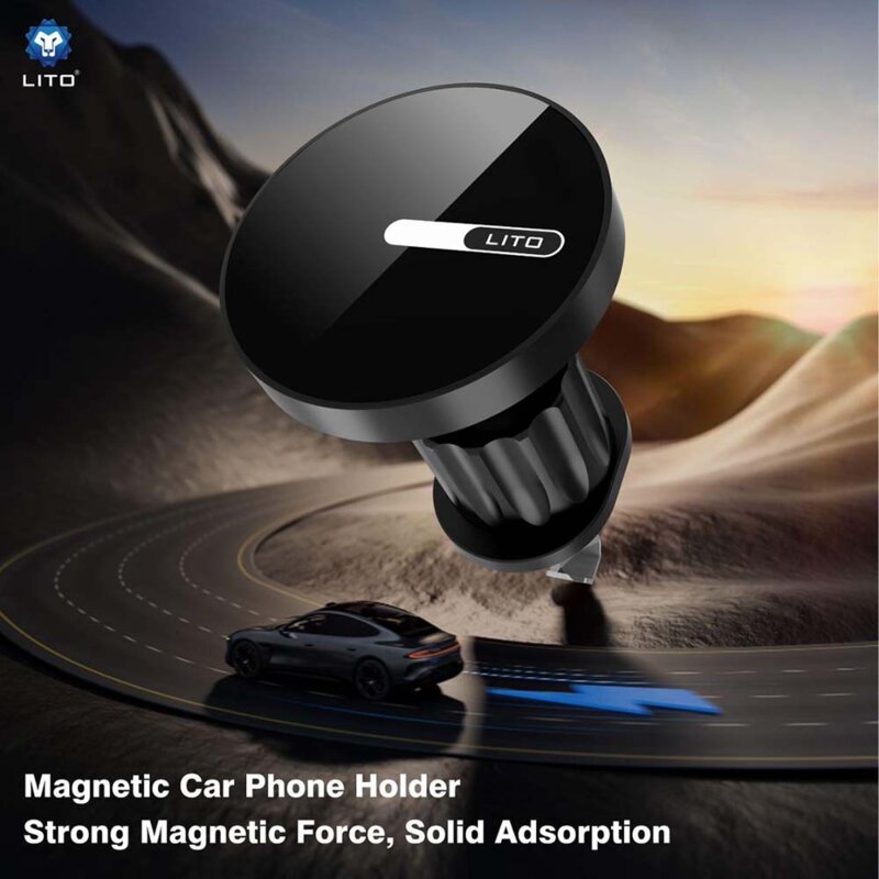 Suport auto pentru telefon, magnetic, de bord Lito, negru, LT-W05