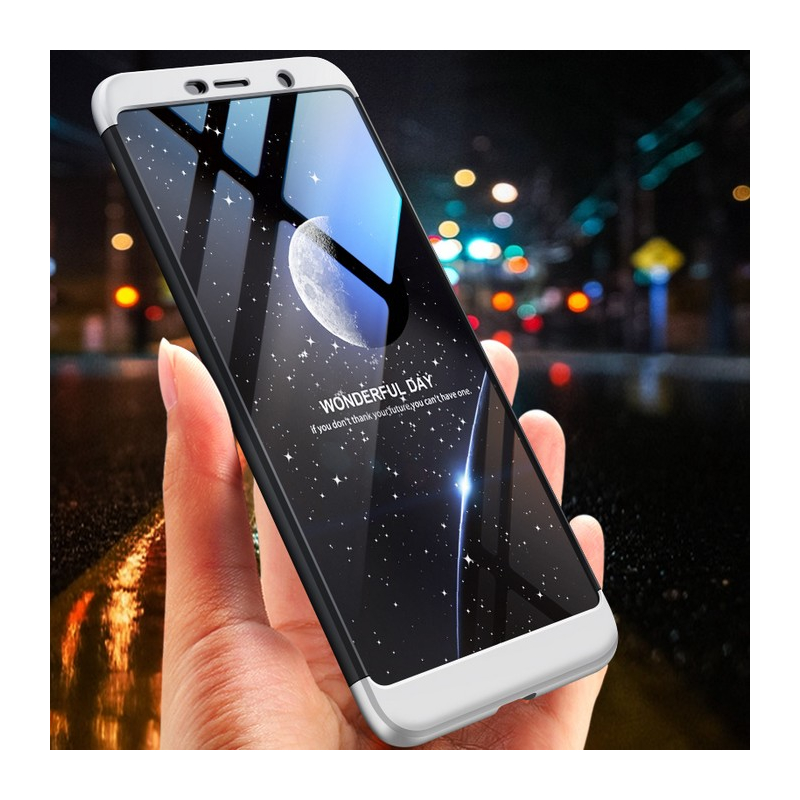 Husa Nokia 7 Plus GKK 360 Full Cover Negru-Argintiu