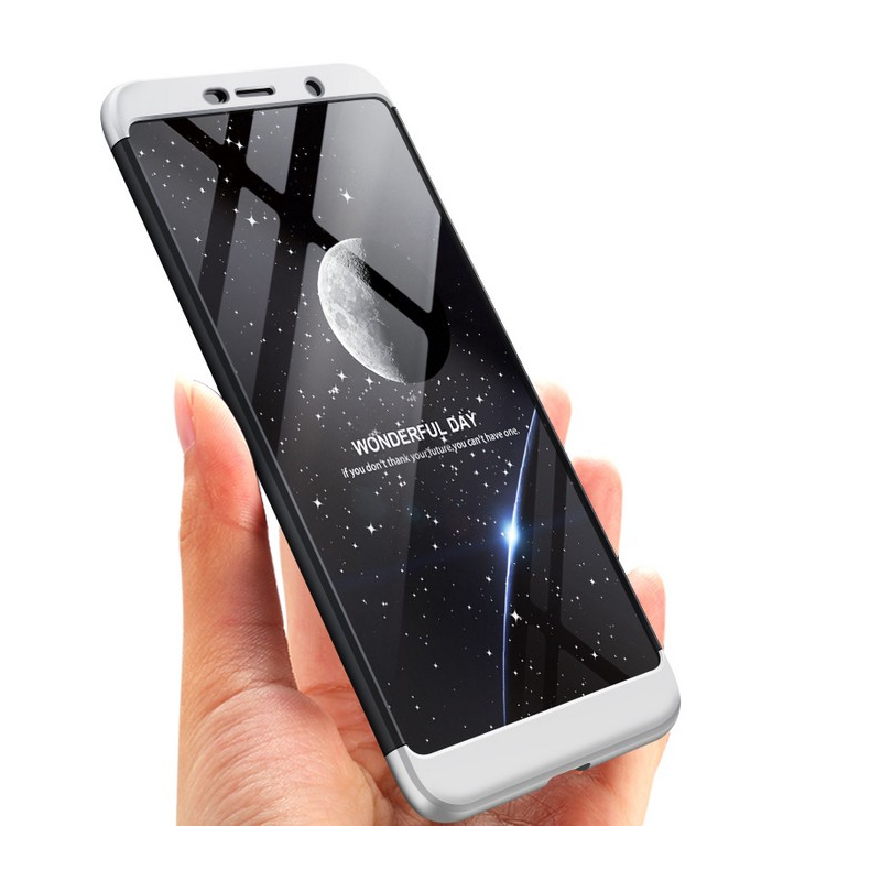 Husa Nokia 7 Plus GKK 360 Full Cover Negru-Argintiu