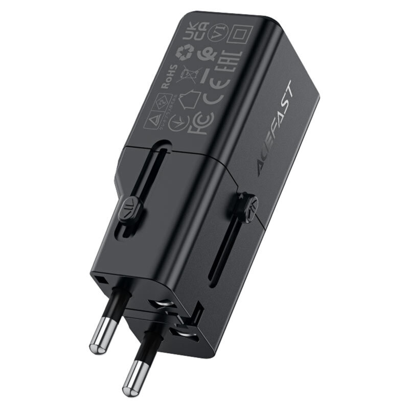 Adaptor priza GaN Type-C, EU, UK, AU, US Acefast Z7, PD30W