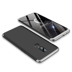 Husa OnePlus 6 GKK 360 Full Cover Negru-Argintiu