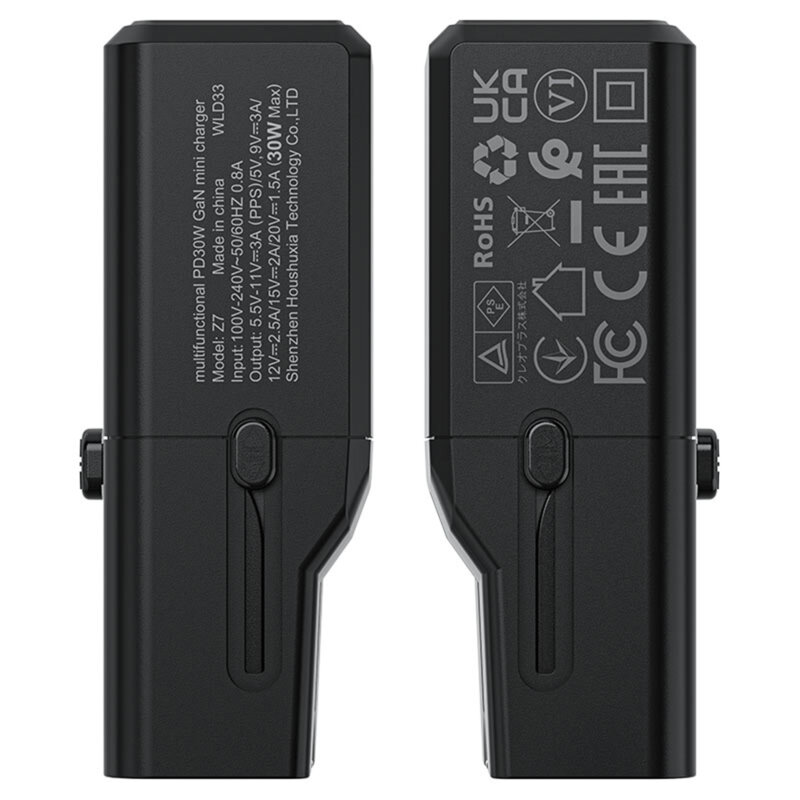 Adaptor priza GaN Type-C, EU, UK, AU, US Acefast Z7, PD30W