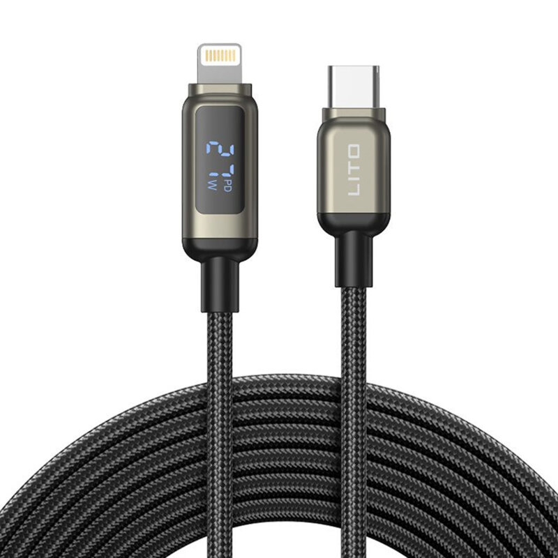 Cablu date Fast Type-C la Lightning cu display, 60W Lito, LD15