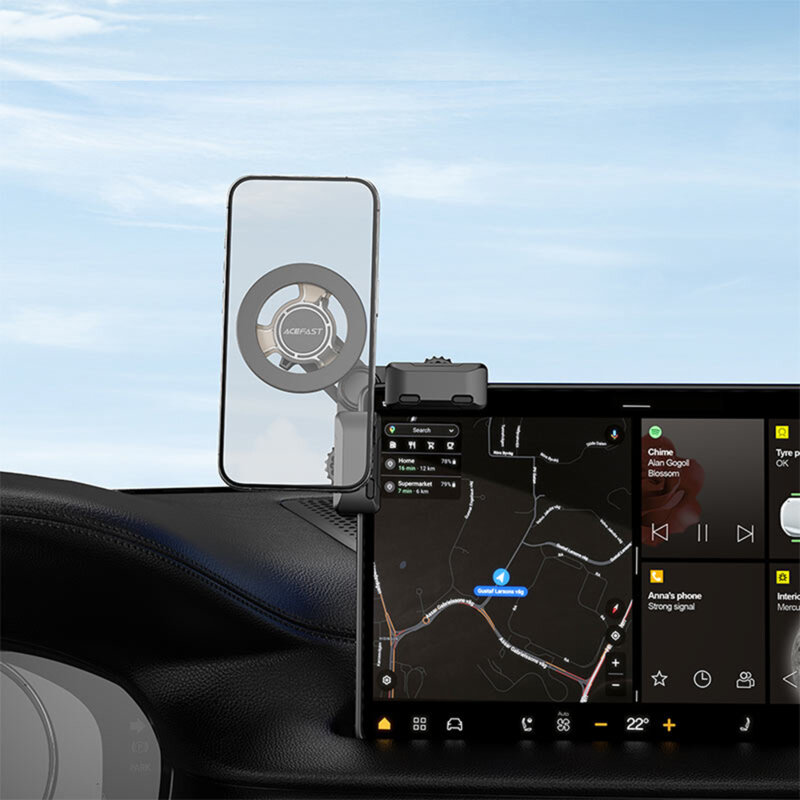 Suport auto magnetic cu prindere pe ecran bord, Acefast, D43