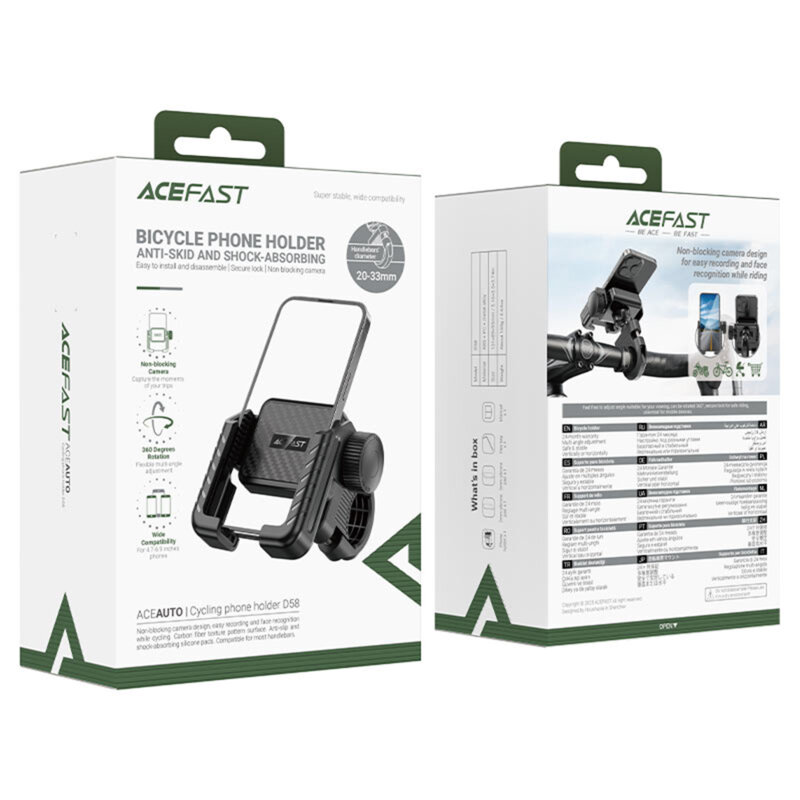 Suport de telefon pentru ghidon Acefast Cycling D58, universal, negru