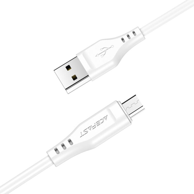 Cablu date USB la Micro-USB 2.4A Acefast, C3-09, alb, 1.2m