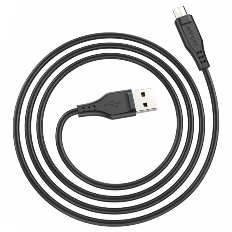 Cablu date USB la Micro-USB 2.4A Acefast, C3-09, alb, 1.2m