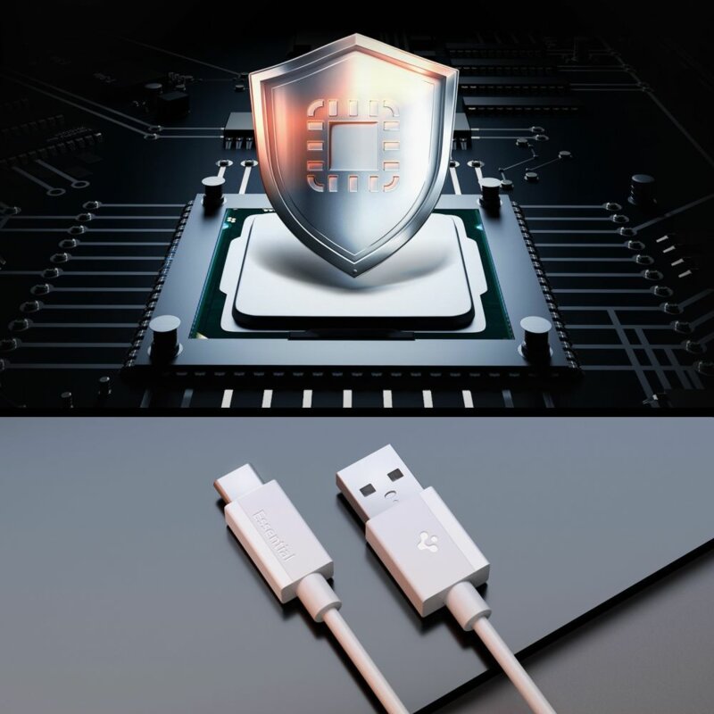 Cablu USB, Type-C Fast Charge Spigen, 60W, 1m, alb, EB6010AC