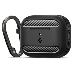 Husa Apple AirPods Pro 3 Spigen Rugged Armor, holder, negru