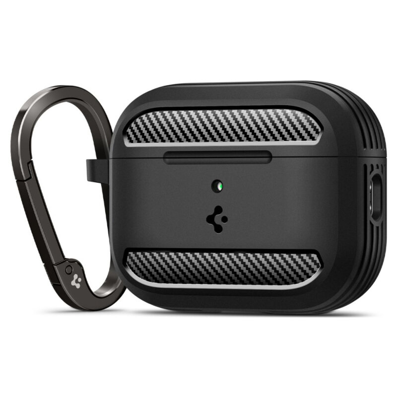 Husa Apple AirPods Pro 3 Spigen Rugged Armor, holder, negru