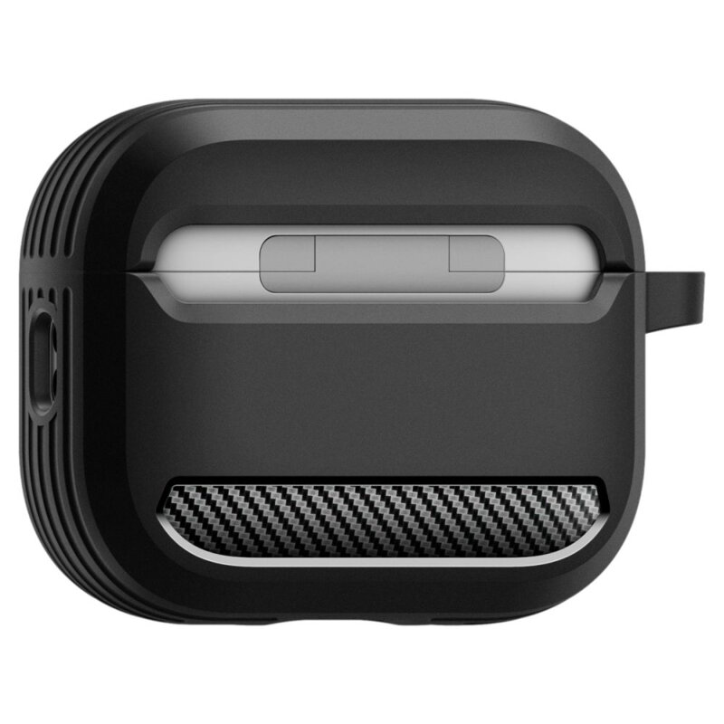 Husa Apple AirPods Pro 3 Spigen Rugged Armor, holder, negru