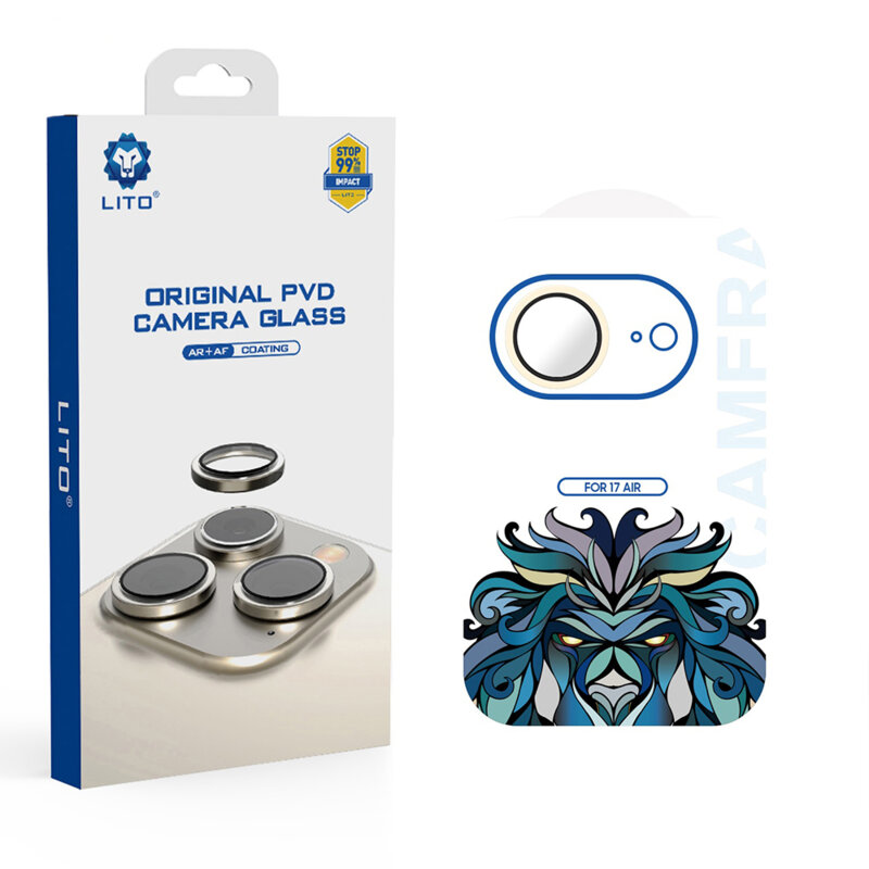 Folie sticla iPhone 17 Air Lito Titanium AR Camera Glass, auriu