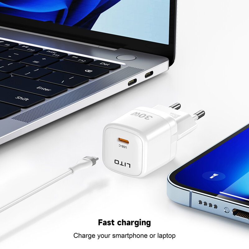 Incarcator priza cu port Type-C 30W Lito, negru, LC11