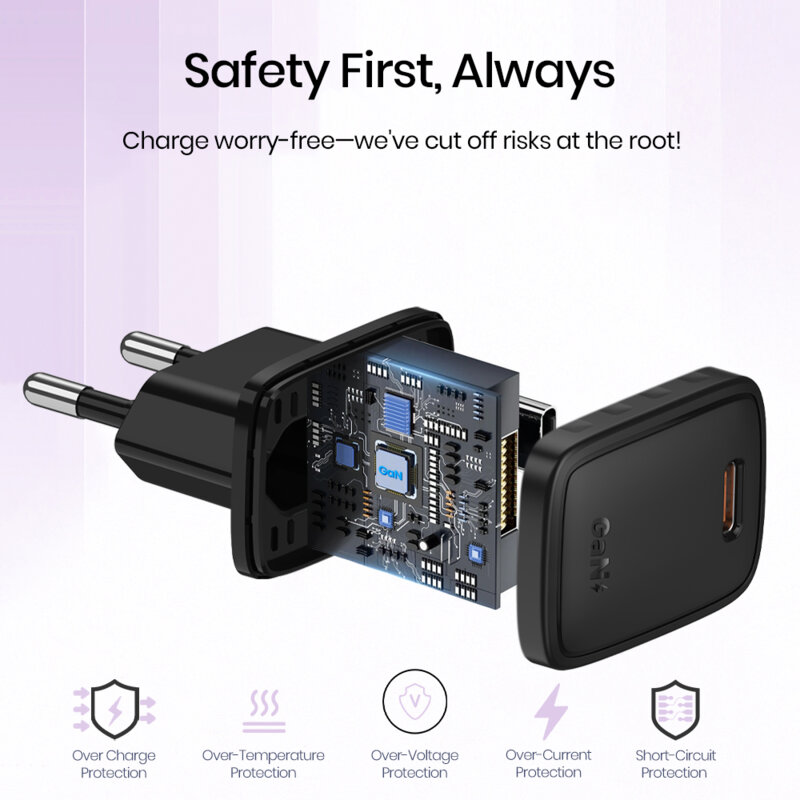 Incarcator priza Type-C PD30W Lito cu cablu Lightning, negru, LC17L