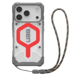 Husa iPhone 17 Pro UAG Pathfinder Clear MagSafe, Active Lava Lanyard
