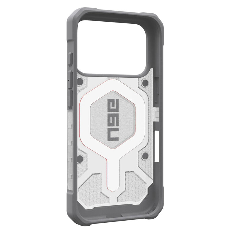 Husa iPhone 17 Pro UAG Pathfinder Clear MagSafe, Active Lava Lanyard