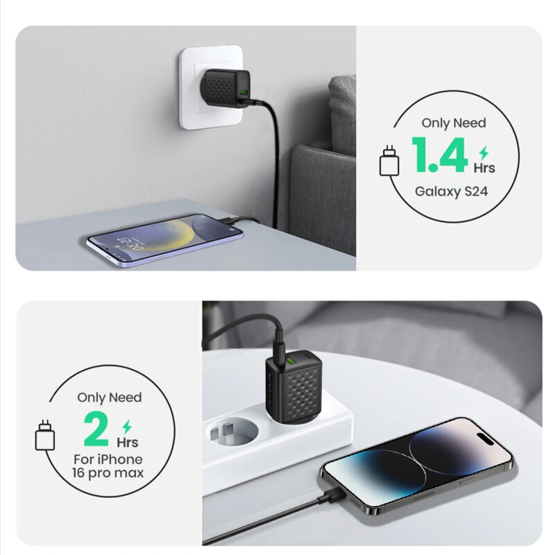 Incarcator priza Type-C, USB PD20W Lito cu cablu tip C, negru