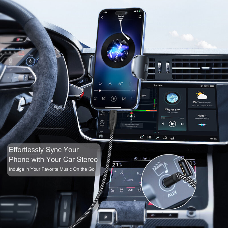 Adaptor audio Jack la Jack 3.5mm Lito LA02, 1m, negru