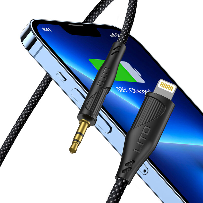 Adaptor audio Type-C la Jack 3.5mm Lito LA02, 1m, negru