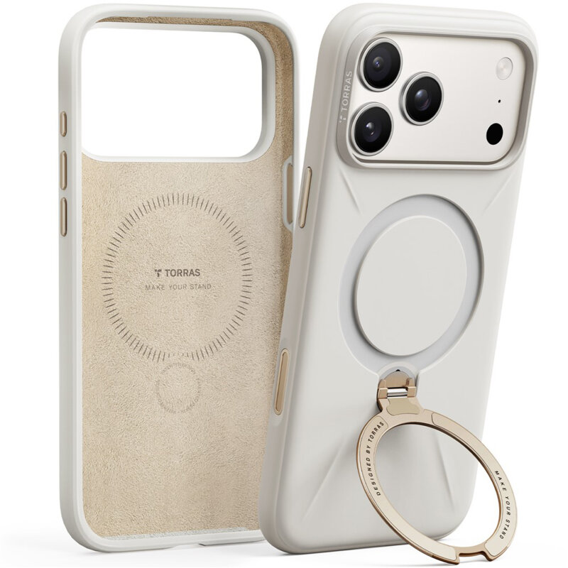 Husa iPhone 17 Pro Torras QPRO Silicone Series, alb