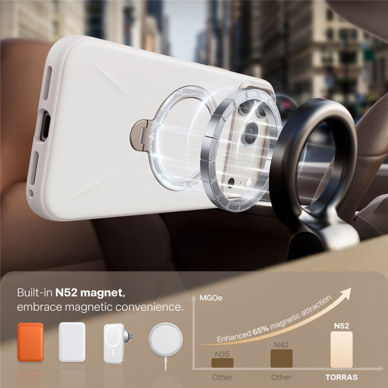 Husa iPhone 17 Pro Max Torras QPRO Silicone Series, alb