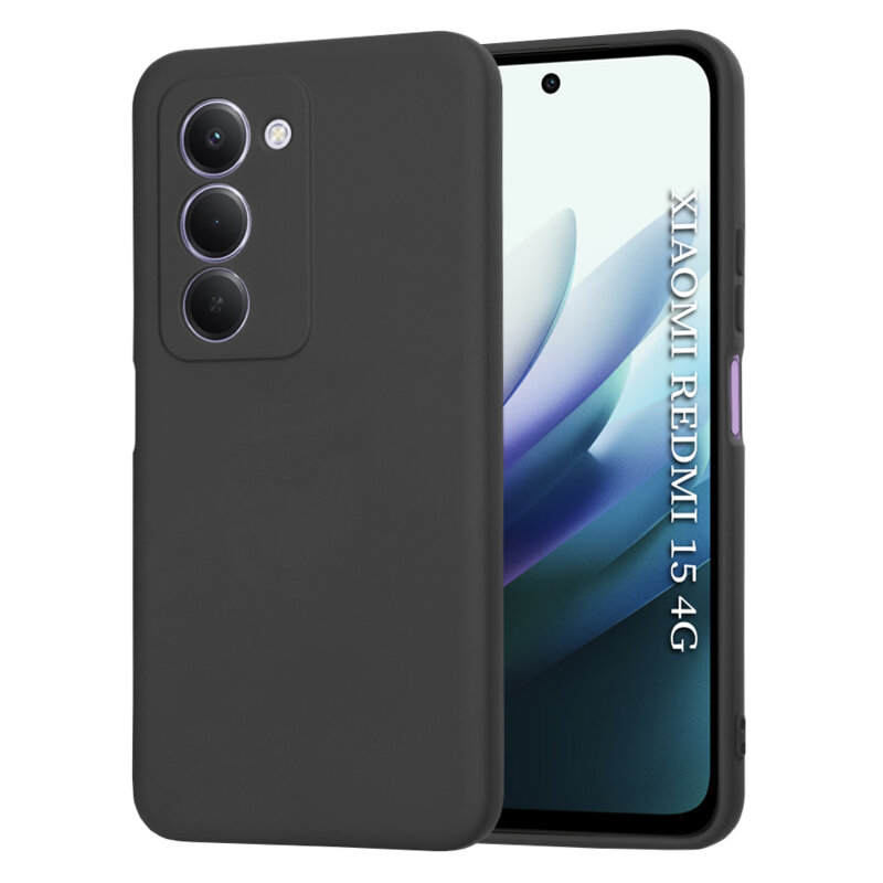 Husa silicon Xiaomi Redmi 15 4G Techsuit SoftFlex, negru