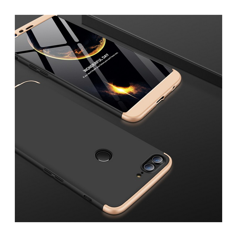 Husa OnePlus 5T GKK 360 Full Cover Negru-Auriu