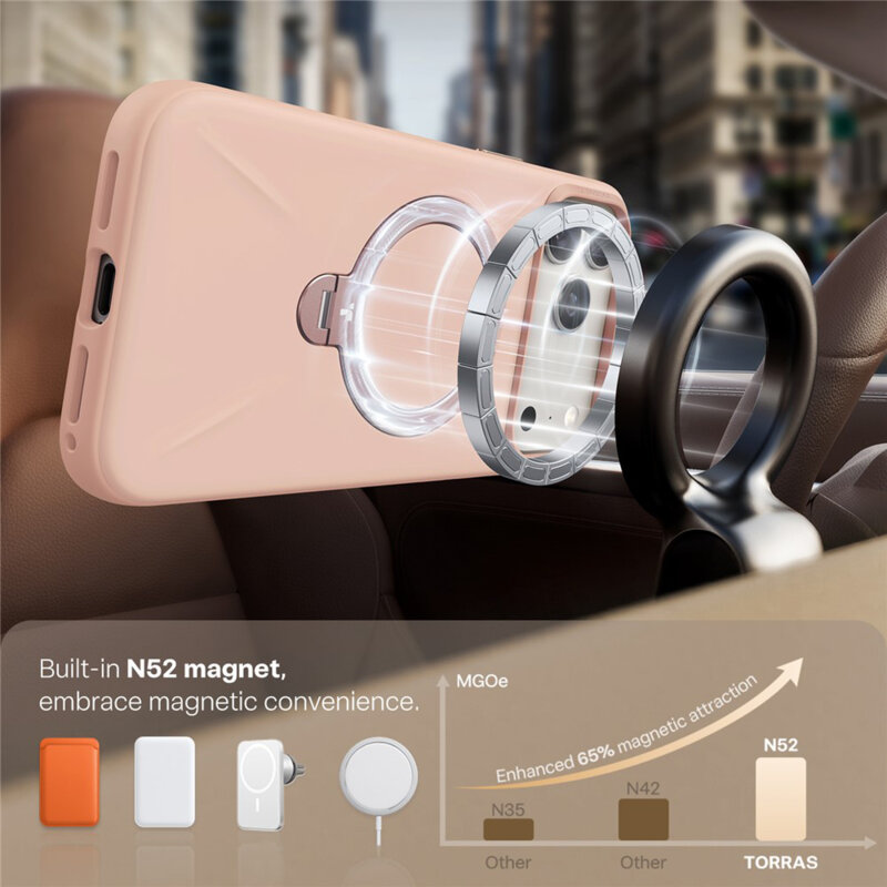 Husa iPhone 17 Pro Torras QPRO Silicone Series, roz