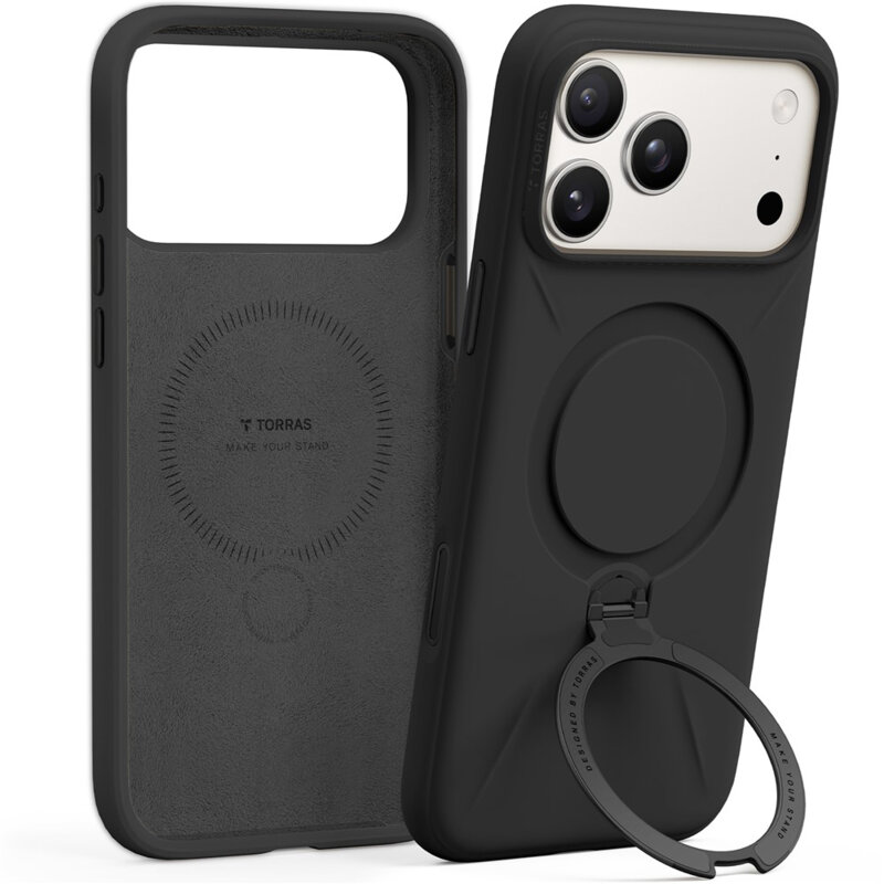 Husa iPhone 17 Pro Torras QPRO Silicone Series, negru