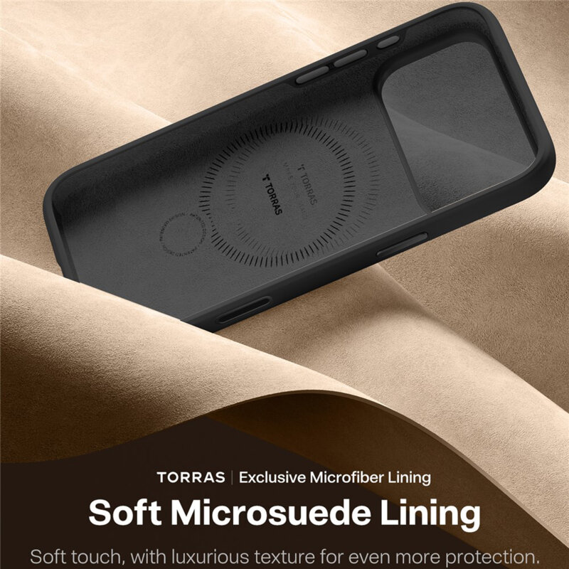 Husa iPhone 17 Pro Torras QPRO Silicone Series, negru