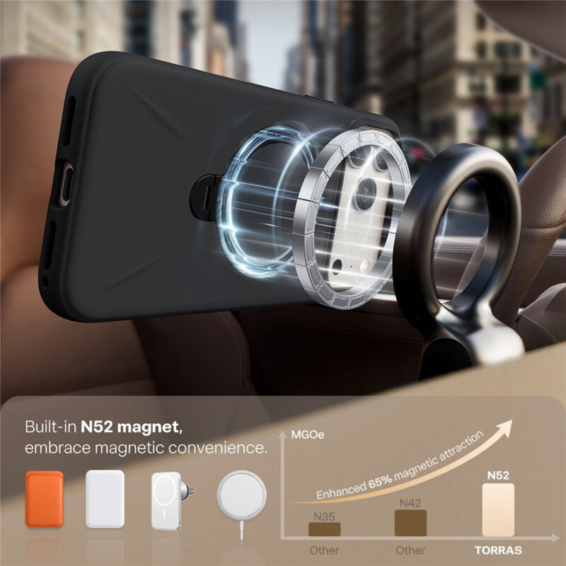 Husa iPhone 17 Pro Torras QPRO Silicone Series, negru