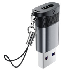 Adaptor tip C la USB, 10Gbps Fast Charging, Acefast, J8, gri
