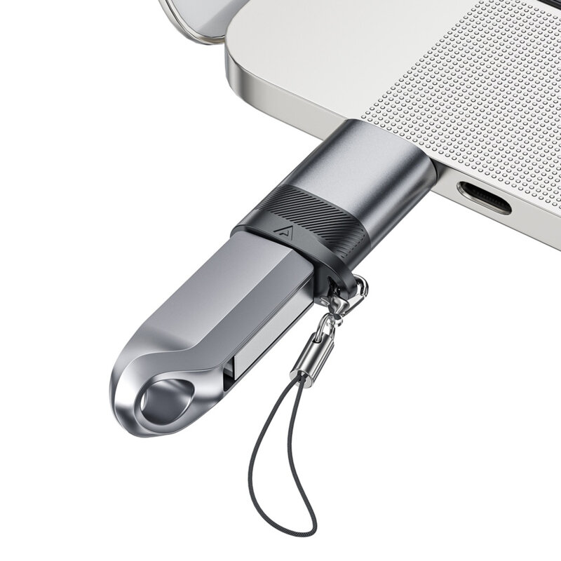 Adaptor tip C la USB, 10Gbps Fast Charging, Acefast, J8, gri