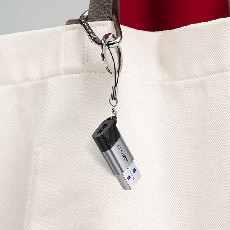 Adaptor tip C la USB, 10Gbps Fast Charging, Acefast, J8, gri