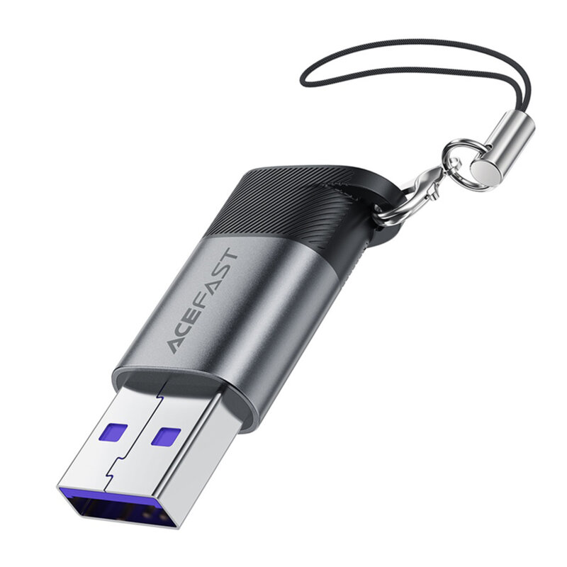 Adaptor tip C la USB, 10Gbps Fast Charging, Acefast, J8, gri