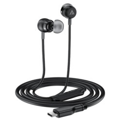 Casti in-ear Type-C cu microfon Acefast L8, silicon, 1.2m, negru
