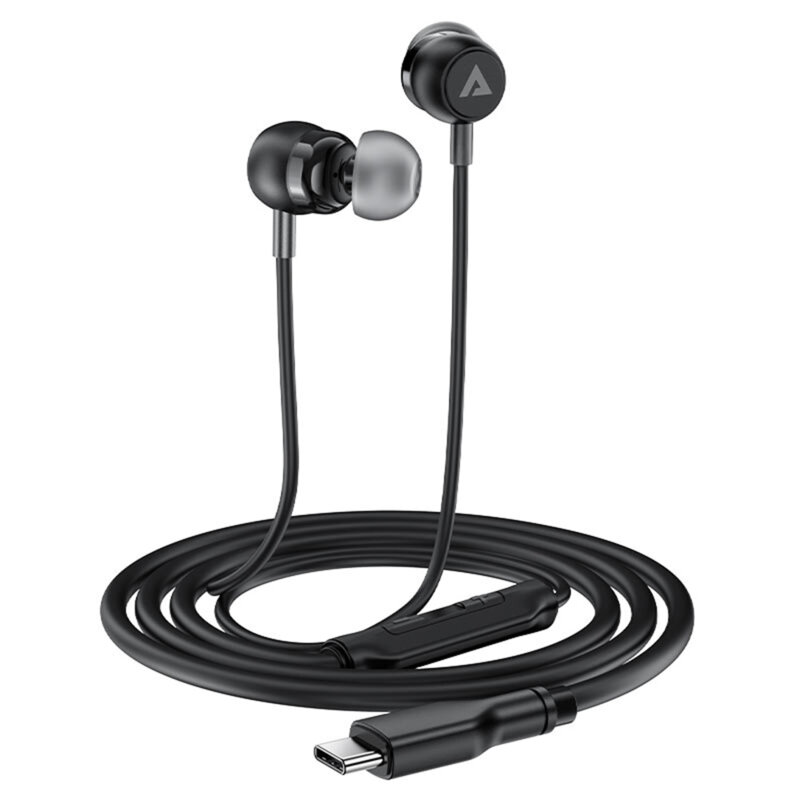 Casti in-ear Type-C cu microfon Acefast L8, silicon, 1.2m, negru