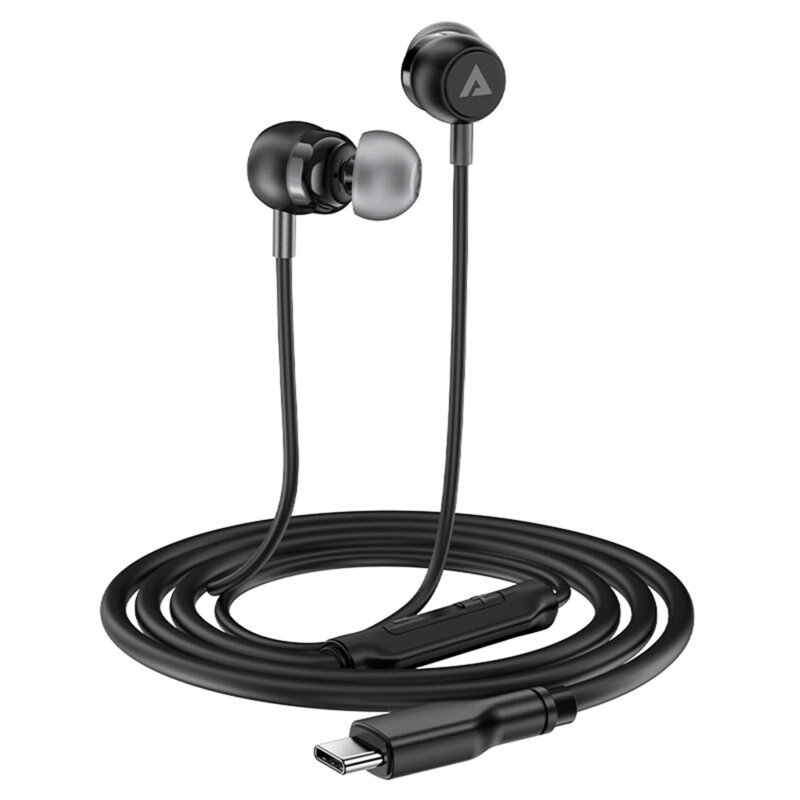 Casti in-ear Type-C cu microfon Acefast L8, silicon, 1.2m, gri