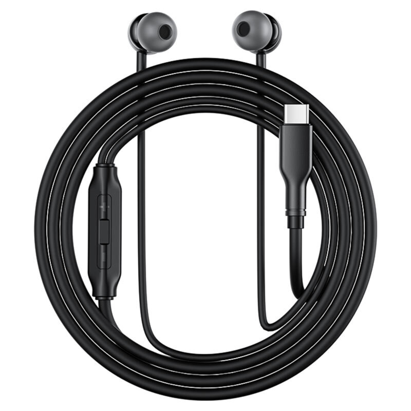 Casti in-ear Type-C cu microfon Acefast L8, silicon, 1.2m, gri