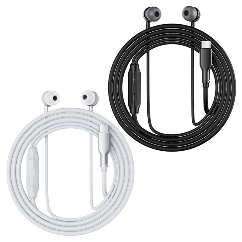 Casti in-ear Type-C cu microfon Acefast L8, silicon, 1.2m, gri