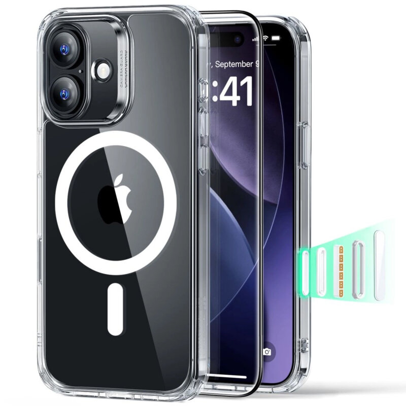 [Pachet 360°] Husa + folie iPhone 17 ESR Classic Hybrid HaloLock, transparenta